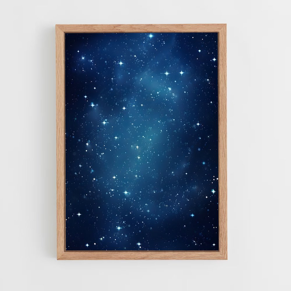 Poster Énorme Bleu Brillant – affiche Étoiles (vue 4)
